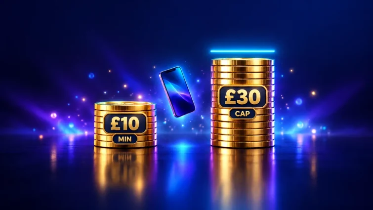 Pay by mobile deposit limits: £10 typical minimum and £30 common per-transaction cap
